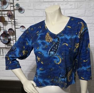 Le Mieux Studio | Blue Paisley Women's Top